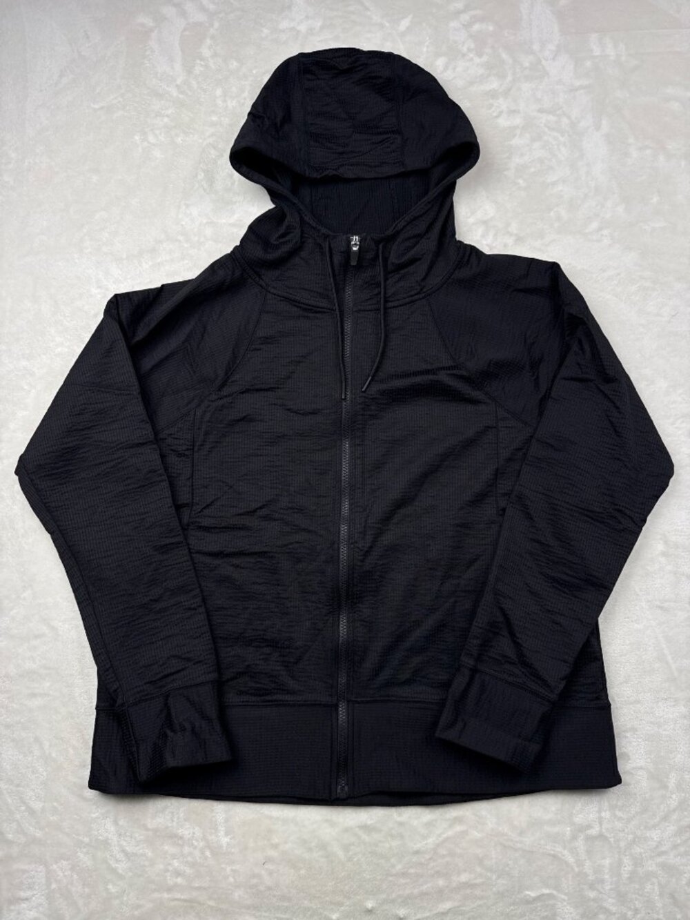 Kirkland Signature Womens Full-Zip Hoodie Black XL Lightweight Textured